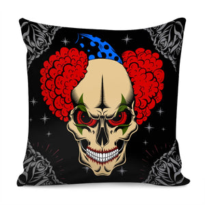 Clown And Skull Pillow Cover