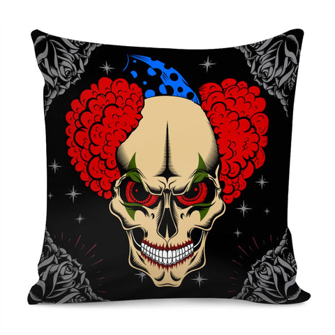 Image of Clown And Skull Pillow Cover