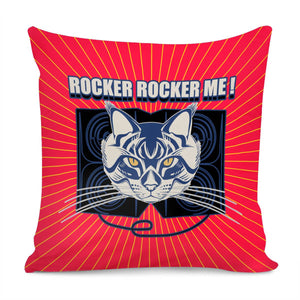 Rock Cat Pillow Cover