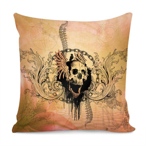 Aweomse Skull With Crow Pillow Cover