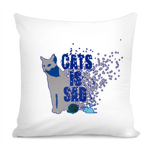 Dissipated Cats And Mice And Yarn Balls And Fonts Pillow Cover