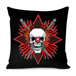 Clown And Skull Pillow Cover