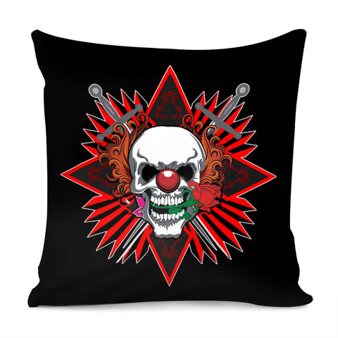 Image of Clown And Skull Pillow Cover