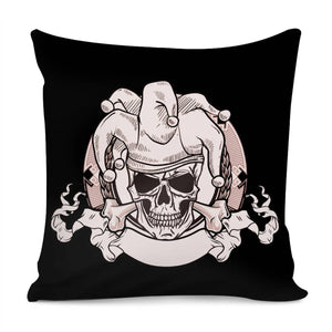 Clown And Skull Pillow Cover