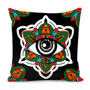 Flowers And Eyes Pillow Cover