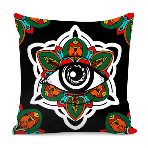 Image of Flowers And Eyes Pillow Cover