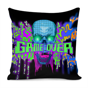 Skull And Doodles And Fonts Pillow Cover