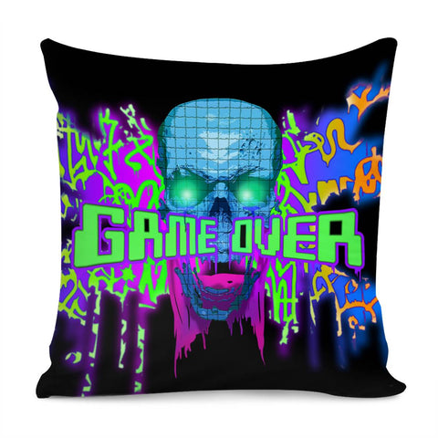 Image of Skull And Doodles And Fonts Pillow Cover