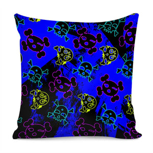 Skull And Doodles And Cartoon Pillow Cover