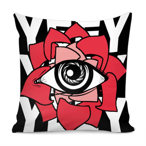 Flowers And Eyes Pillow Cover