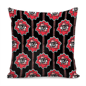 Flowers And Eyes Pillow Cover