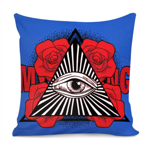 Flowers And Eyes Pillow Cover