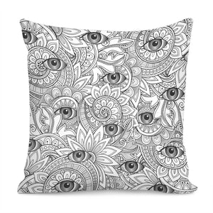 Flowers And Eyes Pillow Cover