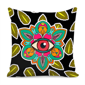 Flowers And Eyes Pillow Cover