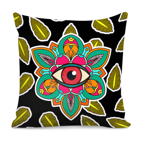 Image of Flowers And Eyes Pillow Cover