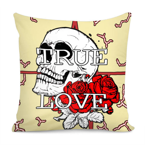 Image of Taro And Font And Rose And Heartbeat Pillow Cover