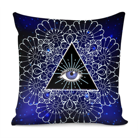 Image of Eyes And Flowers Pillow Cover