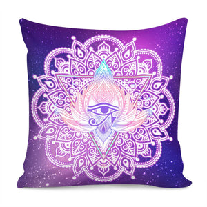 Eyes And Flowers Pillow Cover