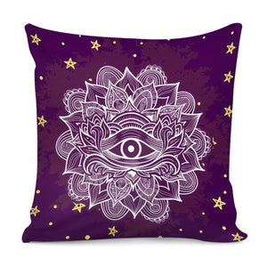 Eyes And Flowers Pillow Cover