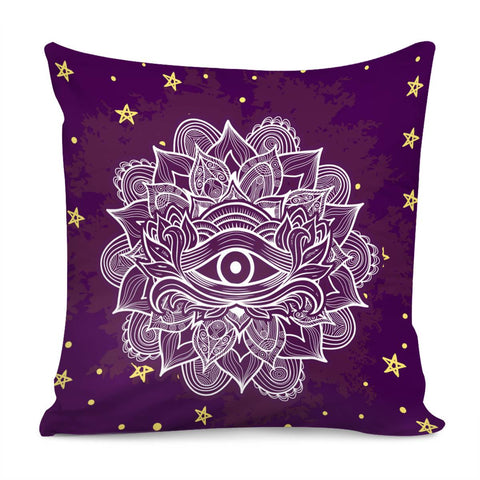 Image of Eyes And Flowers Pillow Cover