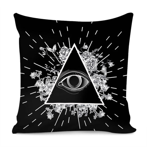 Image of Eyes And Flowers Pillow Cover