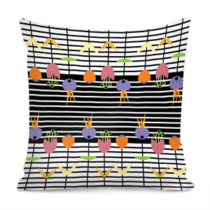 Geometric Flowers Pillow Cover