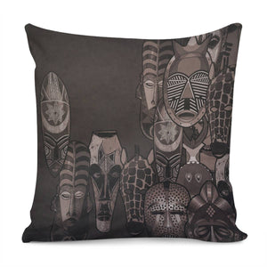 Sepia Masks Pillow Cover