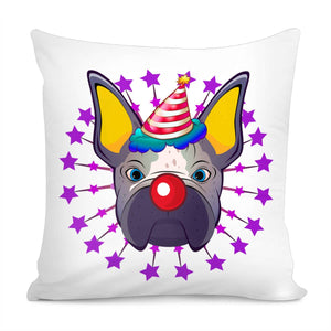 Clown And Dog Pillow Cover