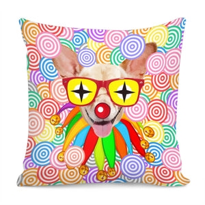 Clown And Dog Pillow Cover