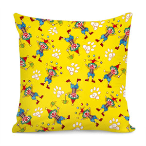 Clown And Animal Pillow Cover