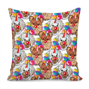 Clown And Dog Pillow Cover