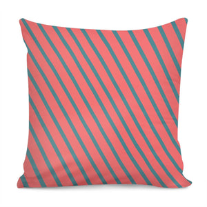 Living Coral Diagonal Stripes Pillow Cover