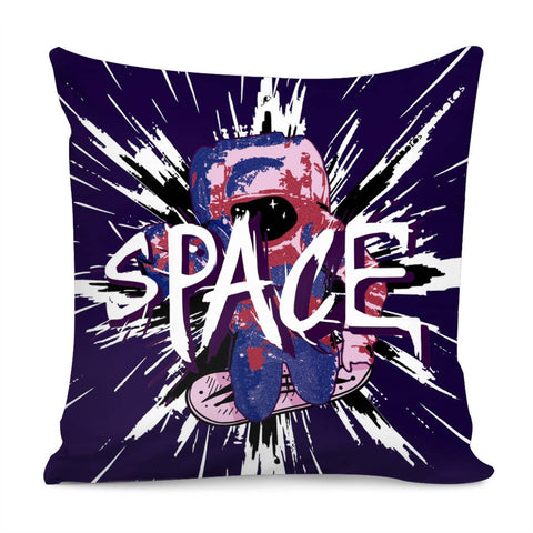 Image of Starry Sky And Astronauts And Skateboards And Beams Pillow Cover