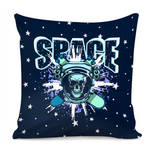 Starry Sky And Astronauts And Skateboards And Beams And Hoes Pillow Cover