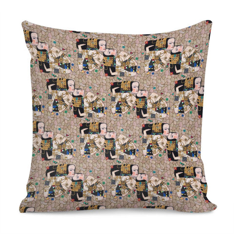 Image of Klimt Mosaic Beige Pillow Cover