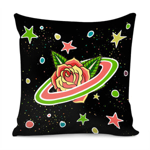 Flower And Saturn Pillow Cover