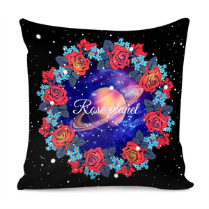 Rose And Starry Sky Pillow Cover