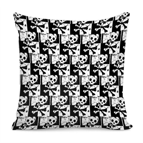 Image of Skull Checker Pillow Cover