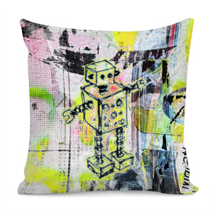 Graffiti Graphic Robot Pillow Cover