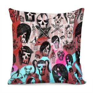 Skull Sketches Pillow Cover