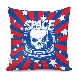 Astronaut And Skull With Stars And Starry Sky Pillow Cover