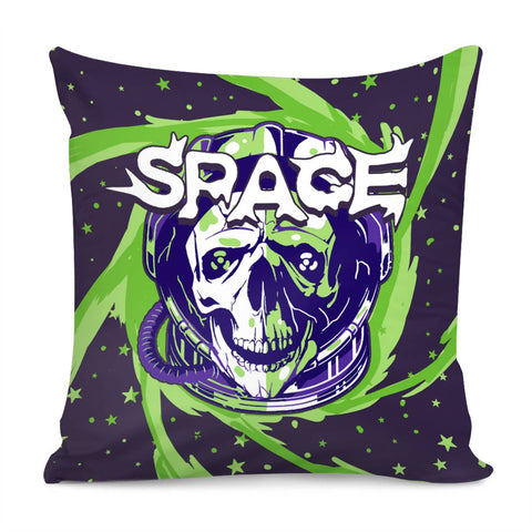 Image of Astronaut And Skull And Stars And Starry Sky And Swirls Pillow Cover