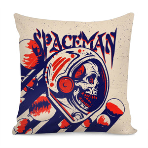 Astronaut And Skull With Stars And Starry Sky Pillow Cover