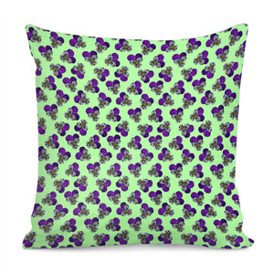 Violets On A Green Background Pillow Cover