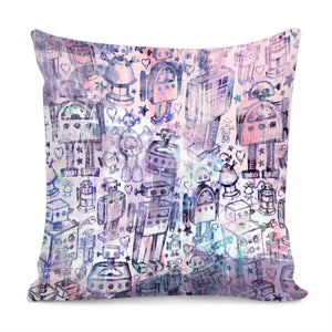 Robot Crowd Pillow Cover