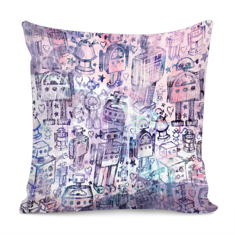 Image of Robot Crowd Pillow Cover