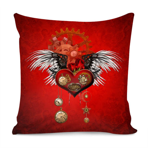 Image of Wonderful Steampunk Heart Pillow Cover