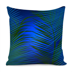 Tropical Palm In Dark Pillow Cover