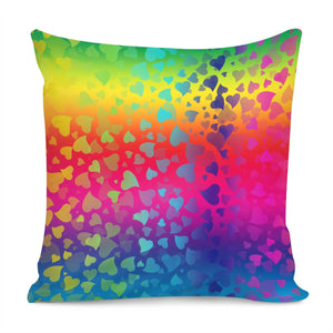 Colorful Hearts Pillow Cover