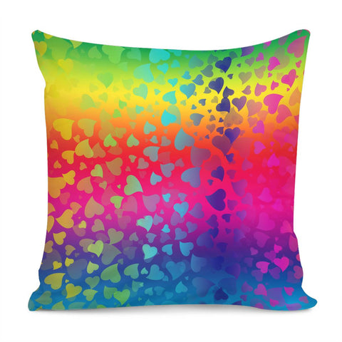 Image of Colorful Hearts Pillow Cover